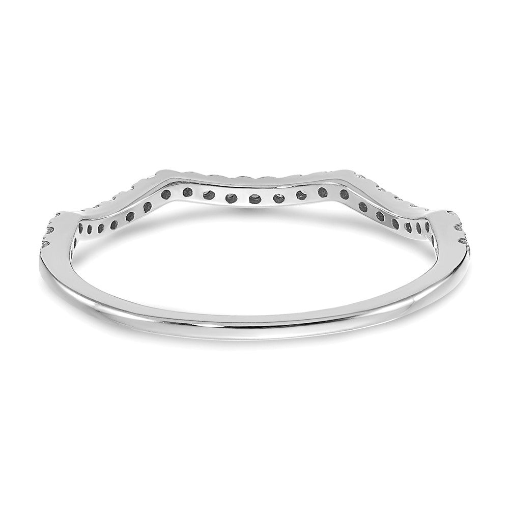 14K Weißgold Diamant Contoured Ehering