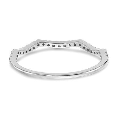 14K Weißgold Diamant Contoured Ehering