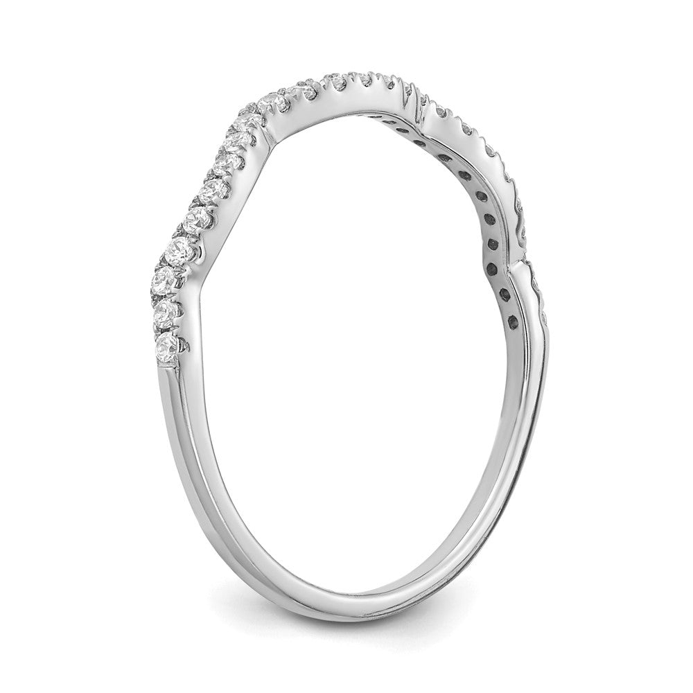 14K Weißgold Diamant Contoured Ehering
