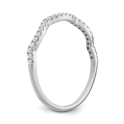 14K Weißgold Diamant Contoured Ehering