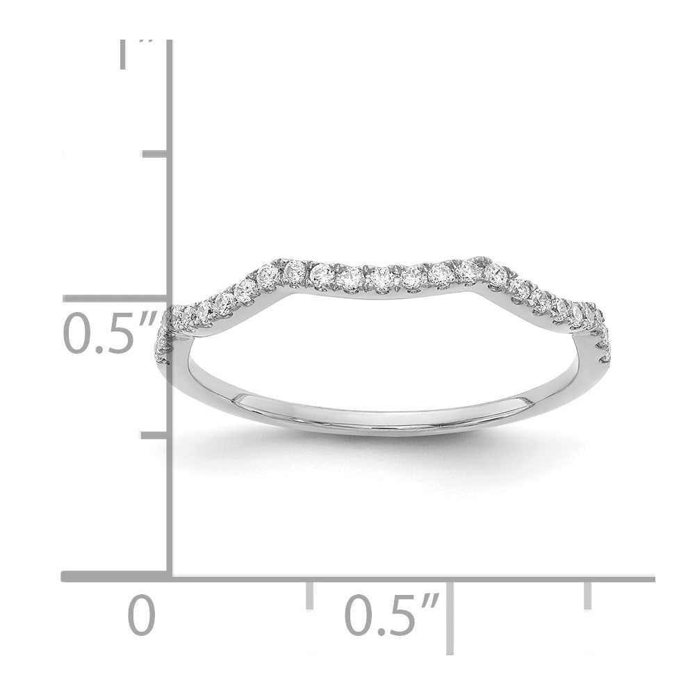14K Weißgold Diamant Contoured Ehering