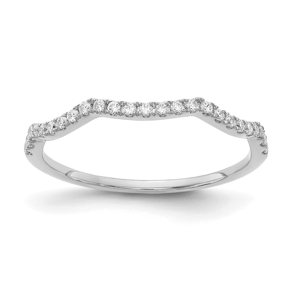 14K Weißgold Diamant Contoured Ehering