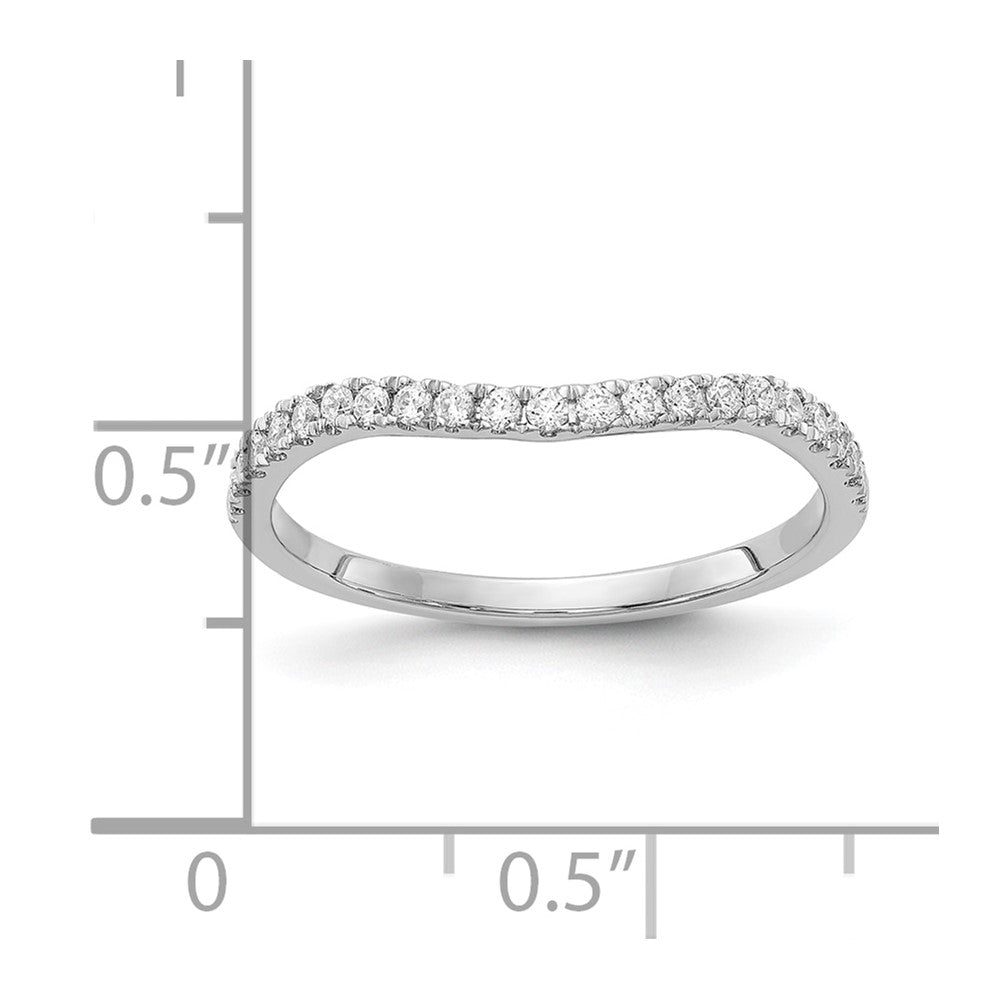 14K Weißgold Ehering konturiert mit echten Diamanten