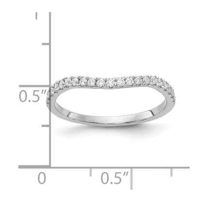 14K Weißgold Ehering konturiert mit echten Diamanten