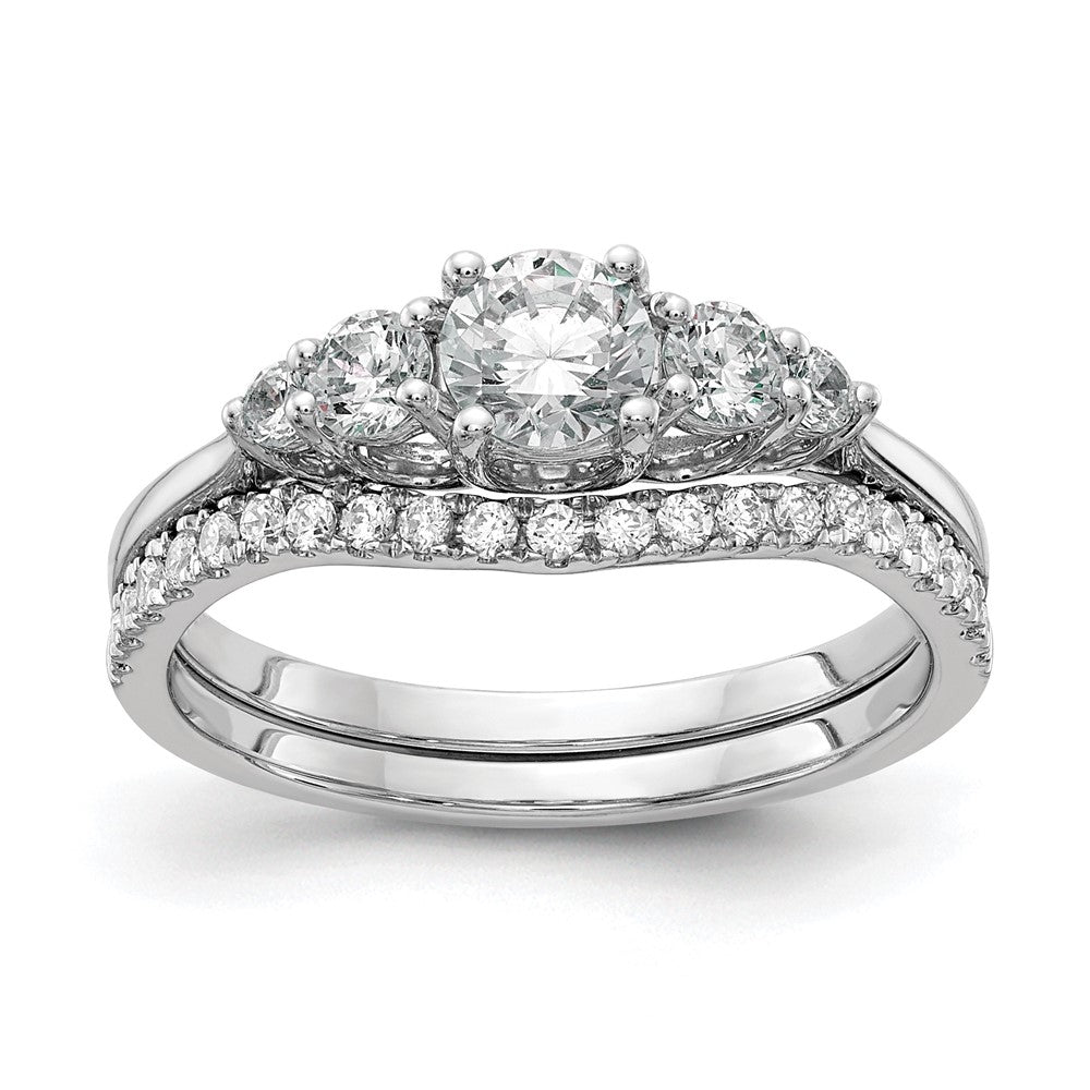 14K Weißgold Diamant Eng Ring