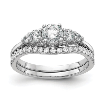 14K Weißgold Diamondsemi-mount Eng Ring