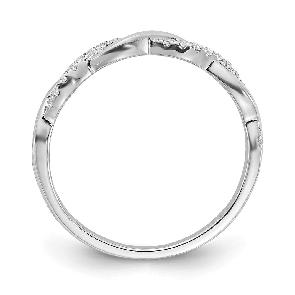14K Weißgold Kreuz 1/8 Karat Diamant Komplett Ehering