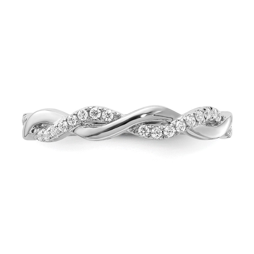 14K Weißgold Kreuz 1/8 Karat Diamant Komplett Ehering