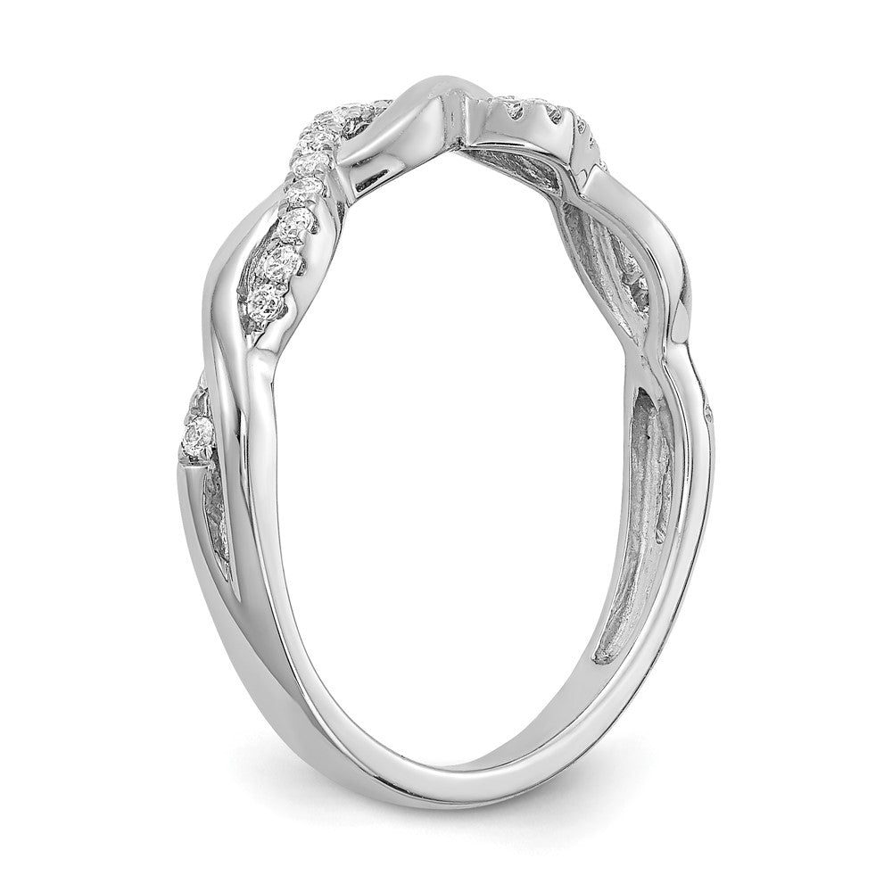 14K Weißgold Kreuz 1/8 Karat Diamant Komplett Ehering