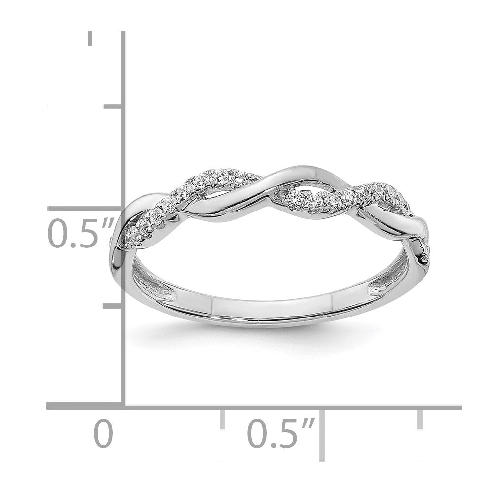 14K Weißgold Kreuz 1/8 Karat Diamant Komplett Ehering