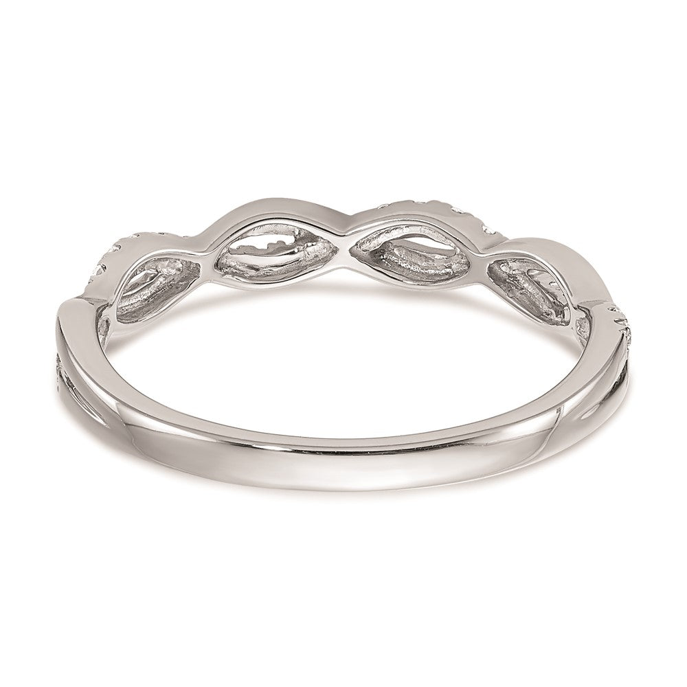14K Weißgold Ehering mit echtem Diamant und Twist-Design