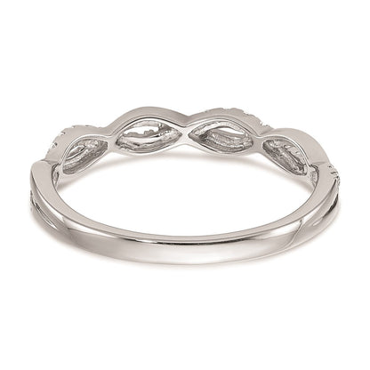 14K Weißgold Ehering mit echtem Diamant und Twist-Design