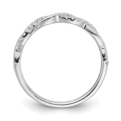 10K Weißgold 0,125 ct. Laborgezüchteter Diamant VS/SI+ G+ Twist Ehering