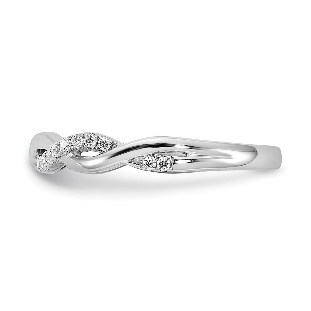 10K Weißgold 0,125 ct. Laborgezüchteter Diamant VS/SI+ G+ Twist Ehering