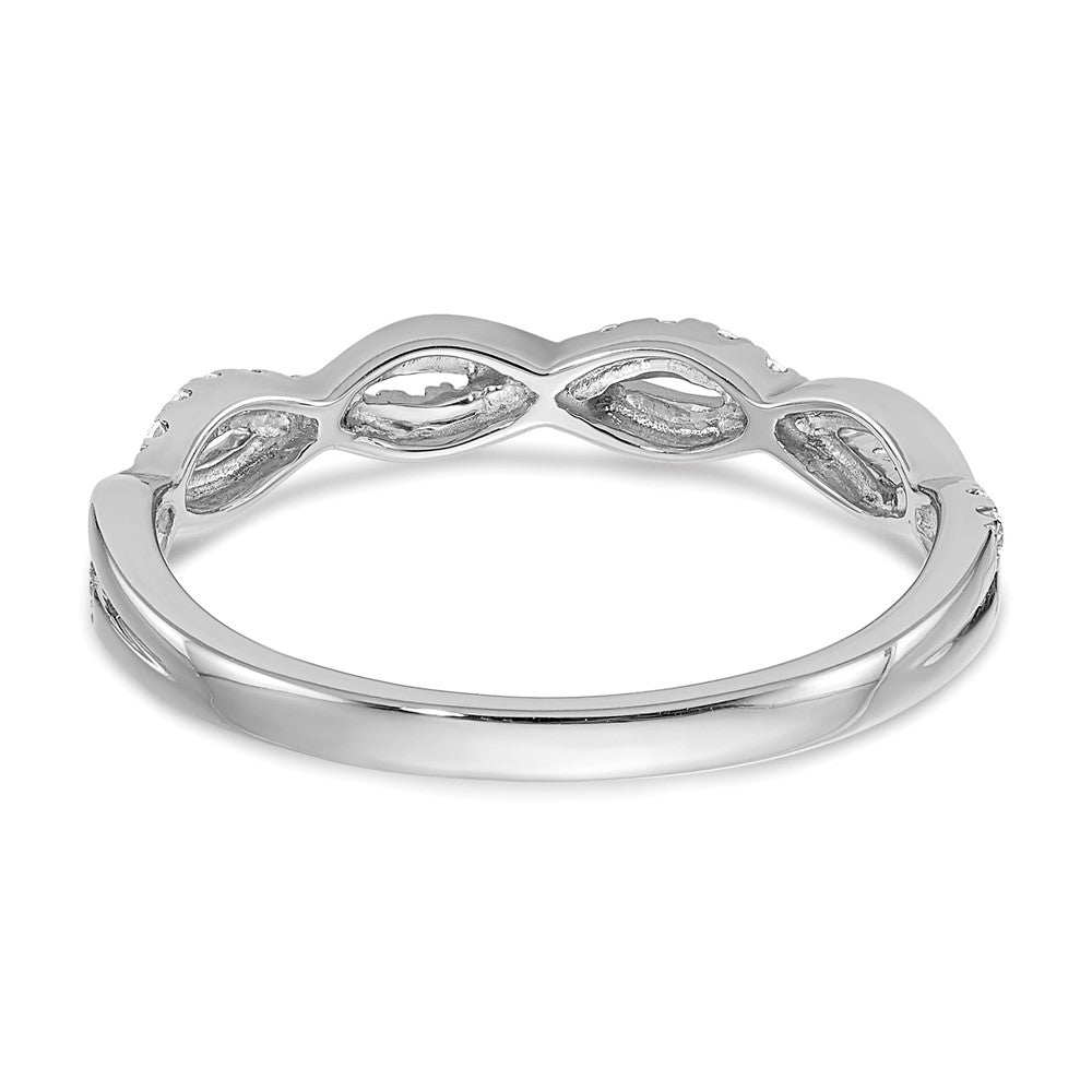 10K Weißgold 0,125 ct. Laborgezüchteter Diamant VS/SI+ G+ Twist Ehering