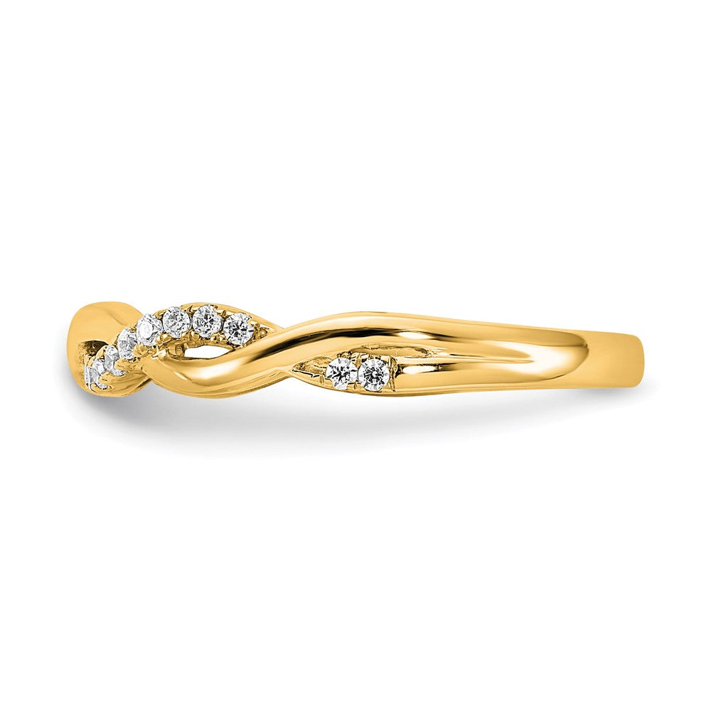 14K Gelbgold Diamant Gedreht Design Ehering