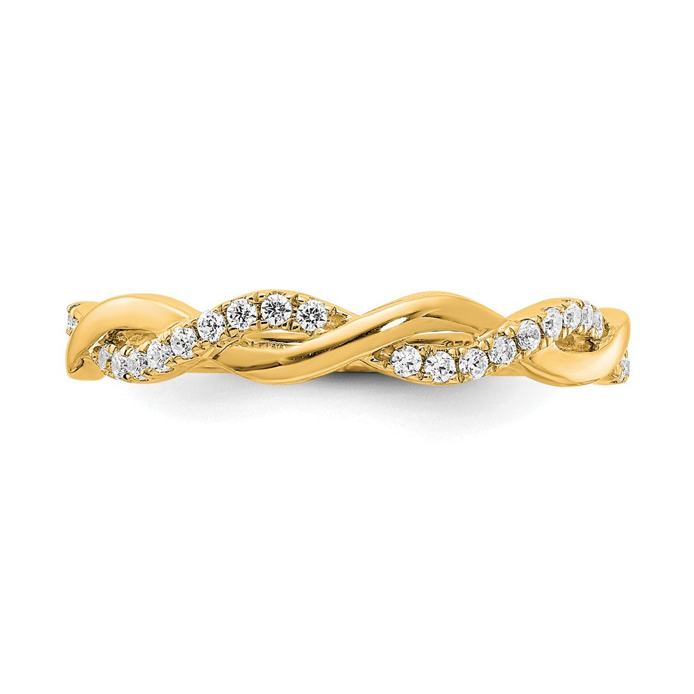 14K Gelbgold Diamant Gedreht Design Ehering