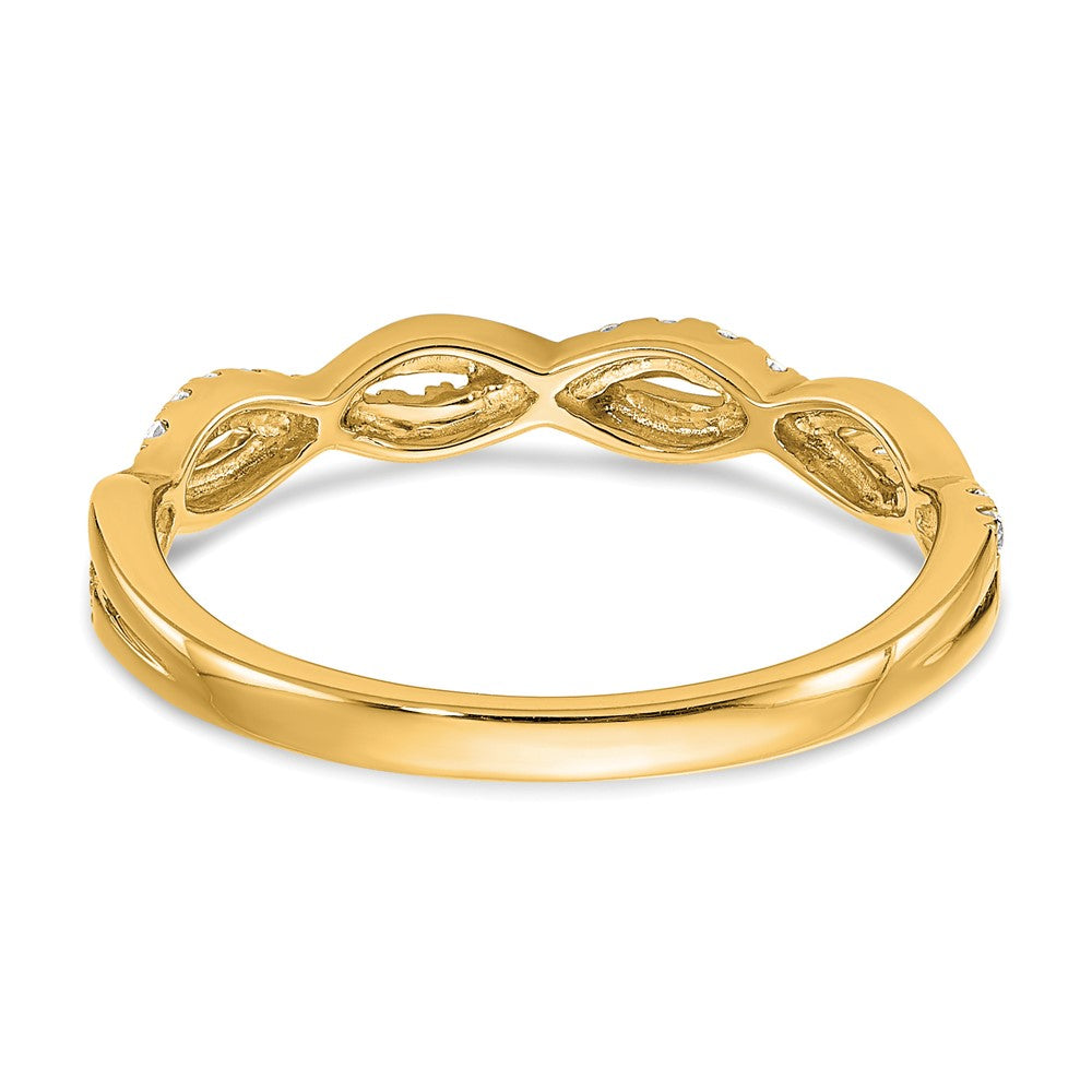 14K Gelbgold Diamant Gedreht Design Ehering
