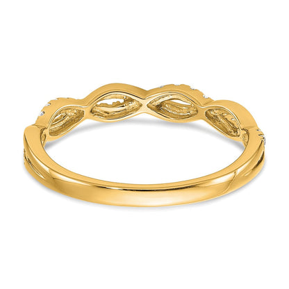14K Gelbgold Diamant Gedreht Design Ehering