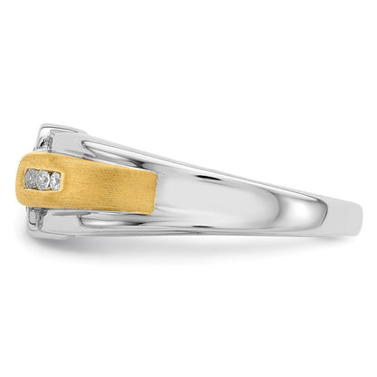 14K Bicolor Gold Herrenring mit Onyx und echten Diamanten