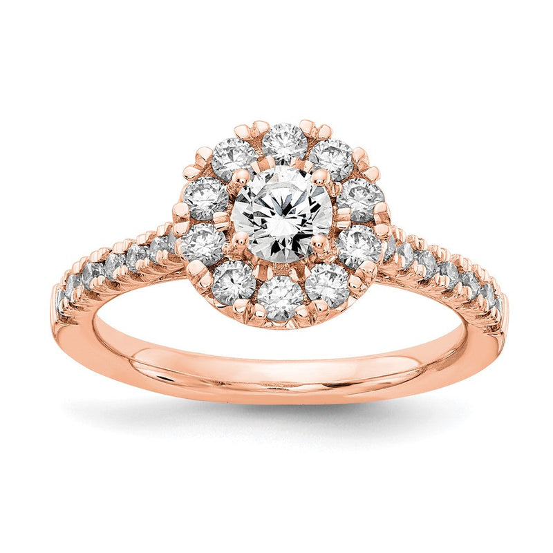 14K Roségold True Origin 1 Karat Im Labor Gezüchtet Diamant Vs D E F Komplett Fantasie Heiligenschein Verlobungsring