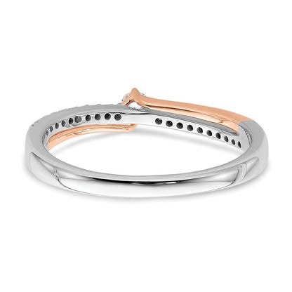 14K Weiß- und Roségold Verlobungsring mit echten Diamanten