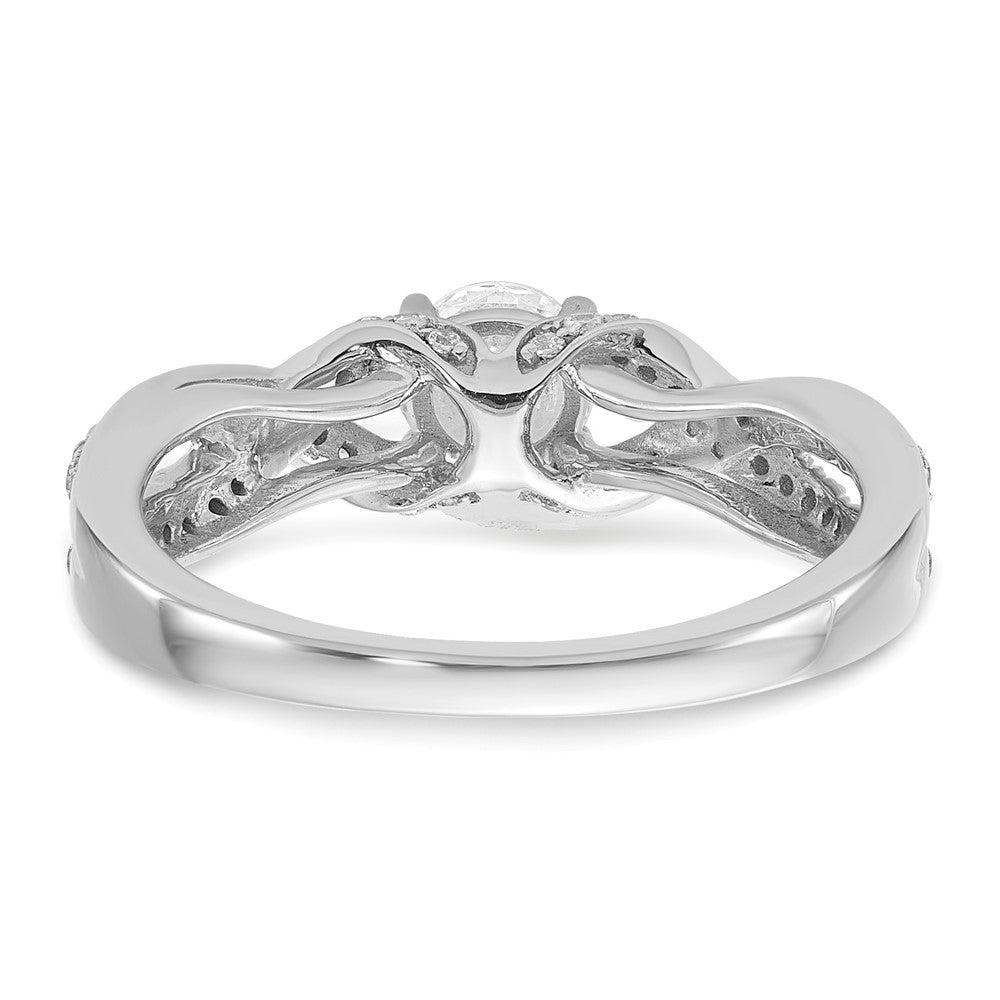 14K Weißgold Verlobungsring mit 0,75 ct. Laborgezüchteten Diamanten, VS/SI+ G+, rund, Twist-Bypass-Design