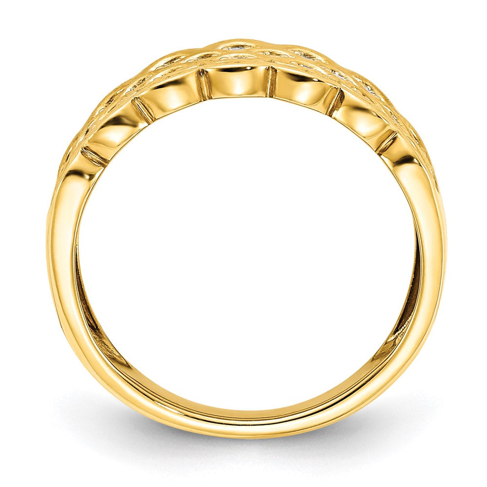 14K Gelbgold Pavé 1/4 Karat Komplett Diamant Ehering Ring