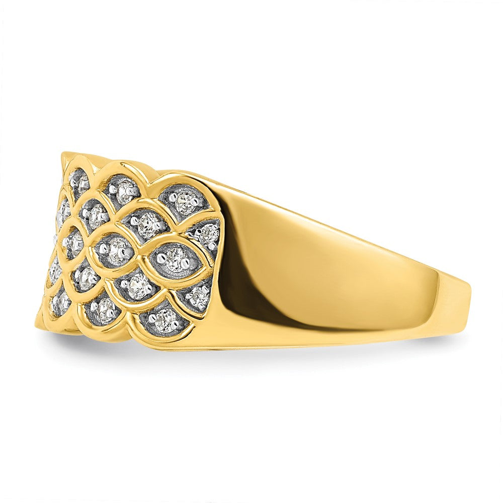 14K Gelbgold Pavé 1/4 Karat Komplett Diamant Ehering Ring