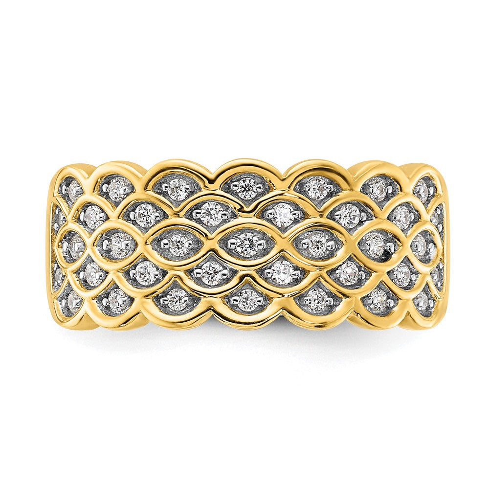 14K Gelbgold Pavé 1/4 Karat Komplett Diamant Ehering Ring