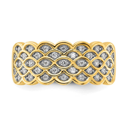 14K Gelbgold Pavé 1/4 Karat Komplett Diamant Ehering Ring