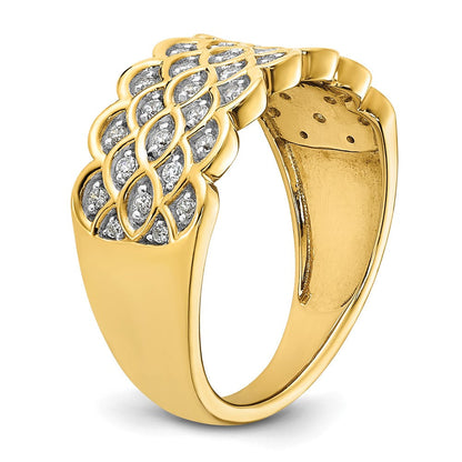 14K Gelbgold Pavé 1/4 Karat Komplett Diamant Ehering Ring