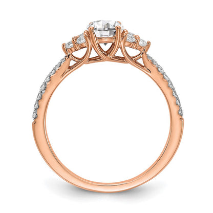 14K Roségold-Verlobungsring mit 0,75 ct. labor gezüchtetem Diamant im Rundschliff, VS/SI+ G+, in gemeinsamer Krappenfassung