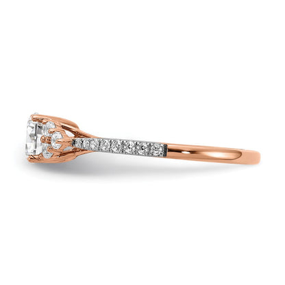 14K Roségold-Verlobungsring mit 0,75 ct. labor gezüchtetem Diamant im Rundschliff, VS/SI+ G+, in gemeinsamer Krappenfassung