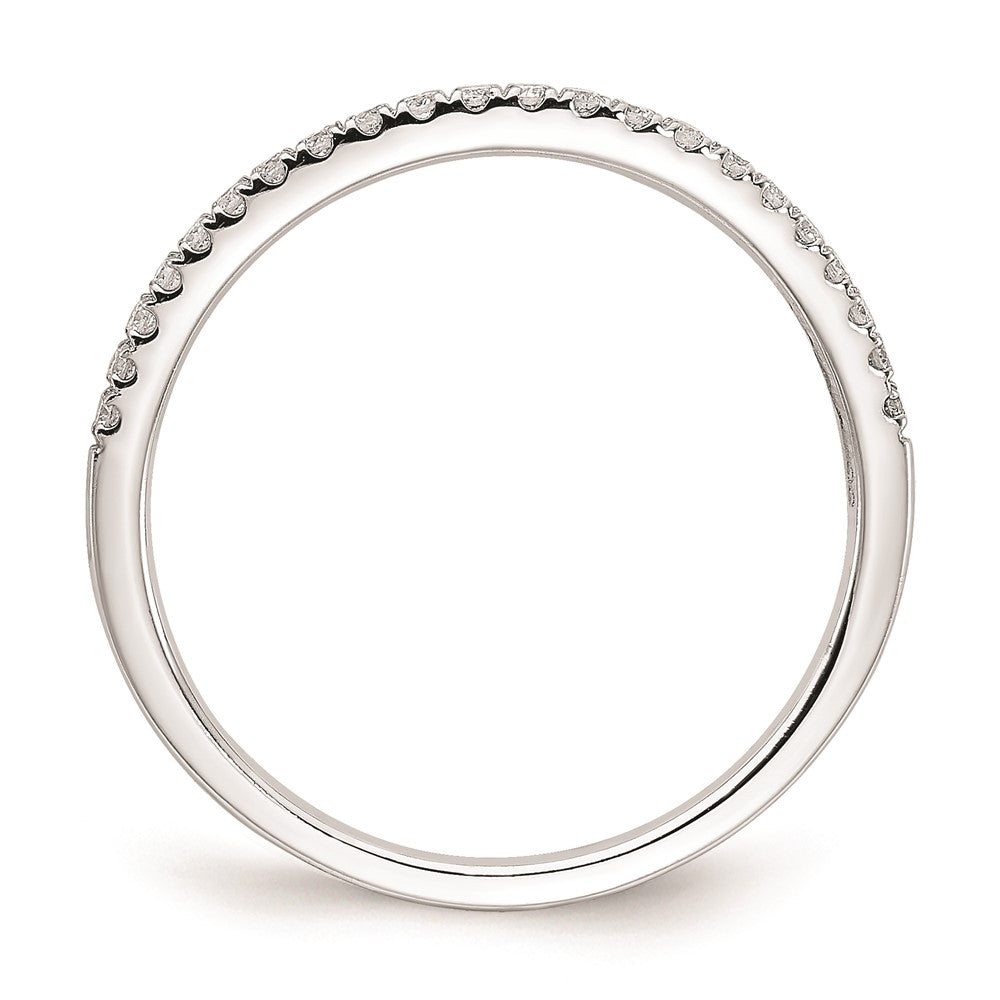 14K Weißgold Ehering mit echten Diamanten