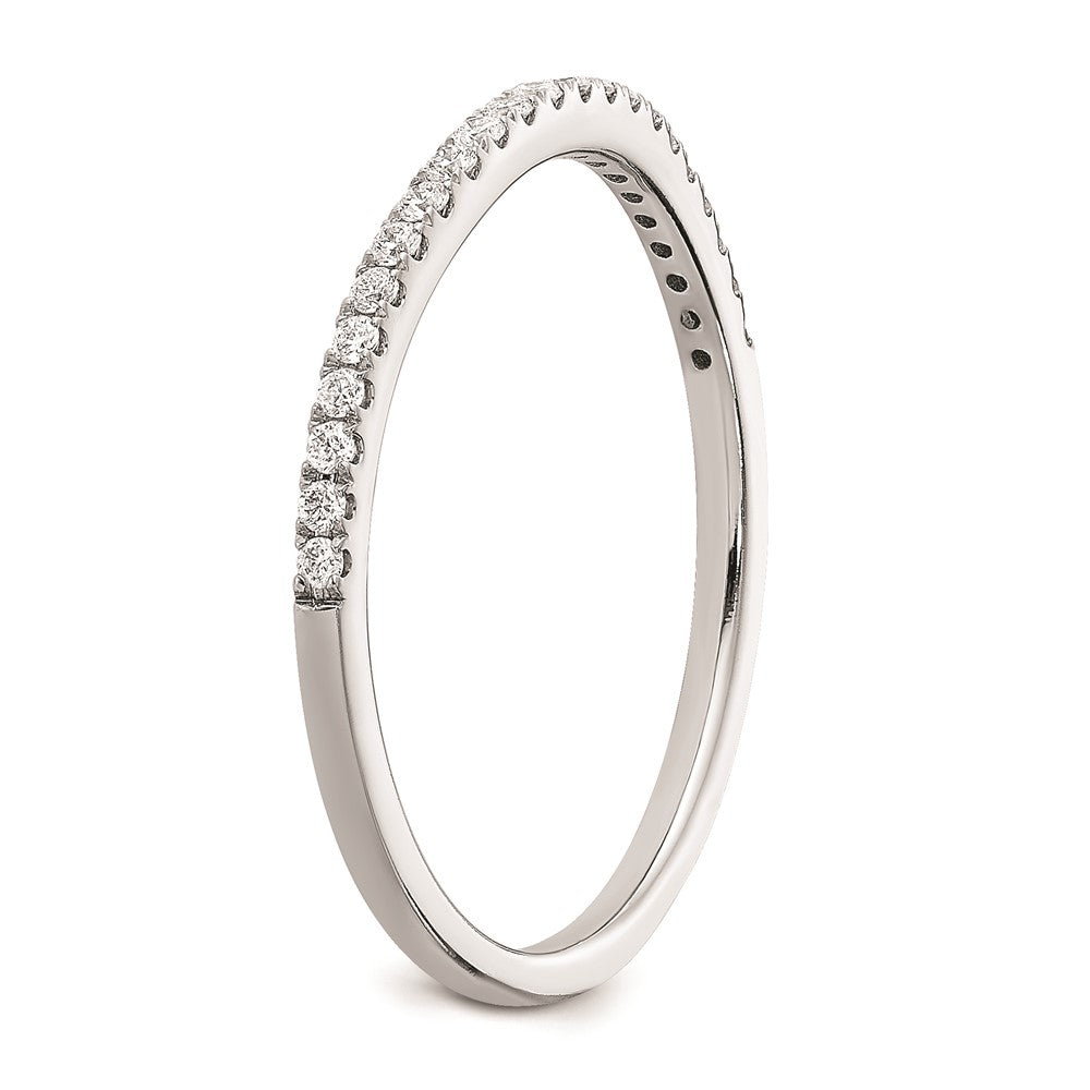 14K Weißgold Ehering mit echten Diamanten