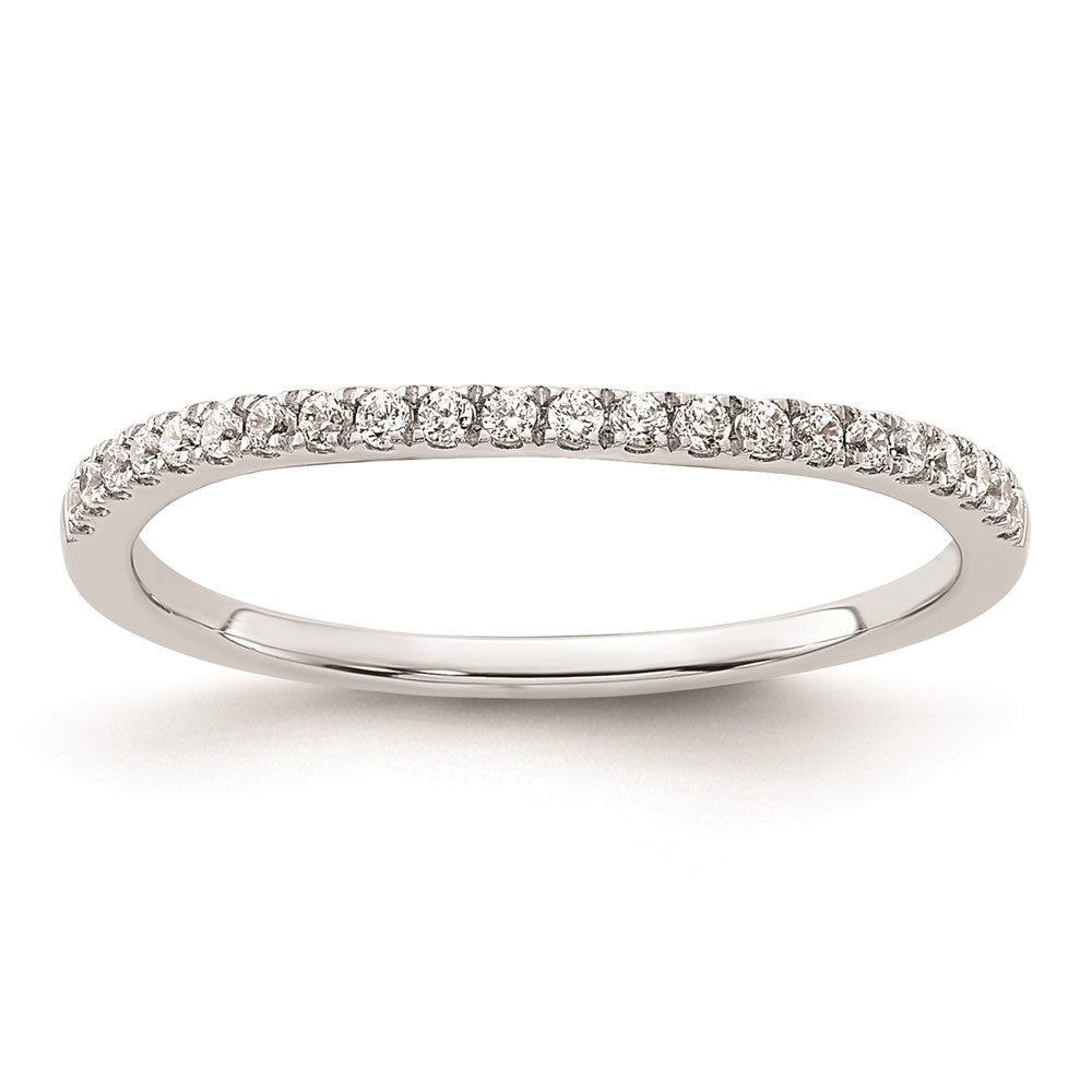 14K Weißgold Ehering mit echten Diamanten
