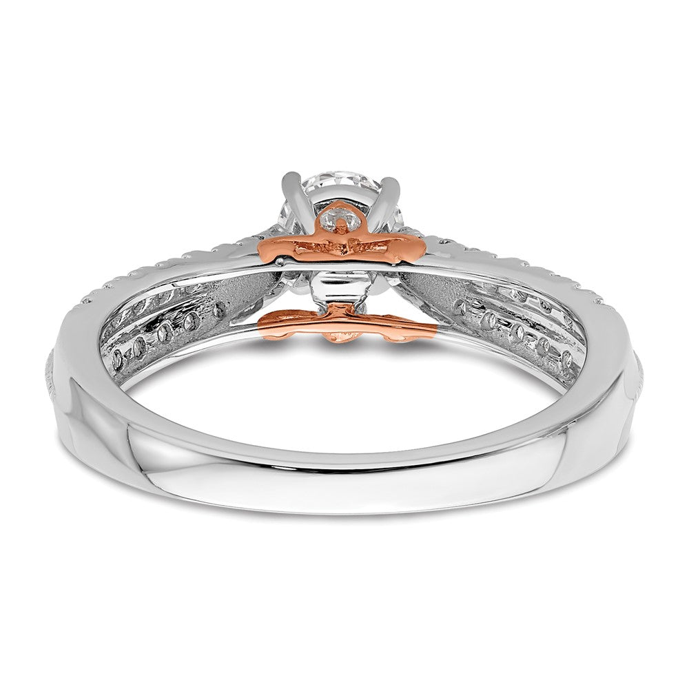 10K Zweifarbiger Rosé- und Weißgold Verlobungsring mit 0,75 ct. im Labor gezüchteten Diamanten, V
