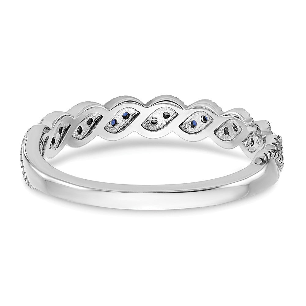 14K Weißgold Tansanit und Diamant Gedreht Ring