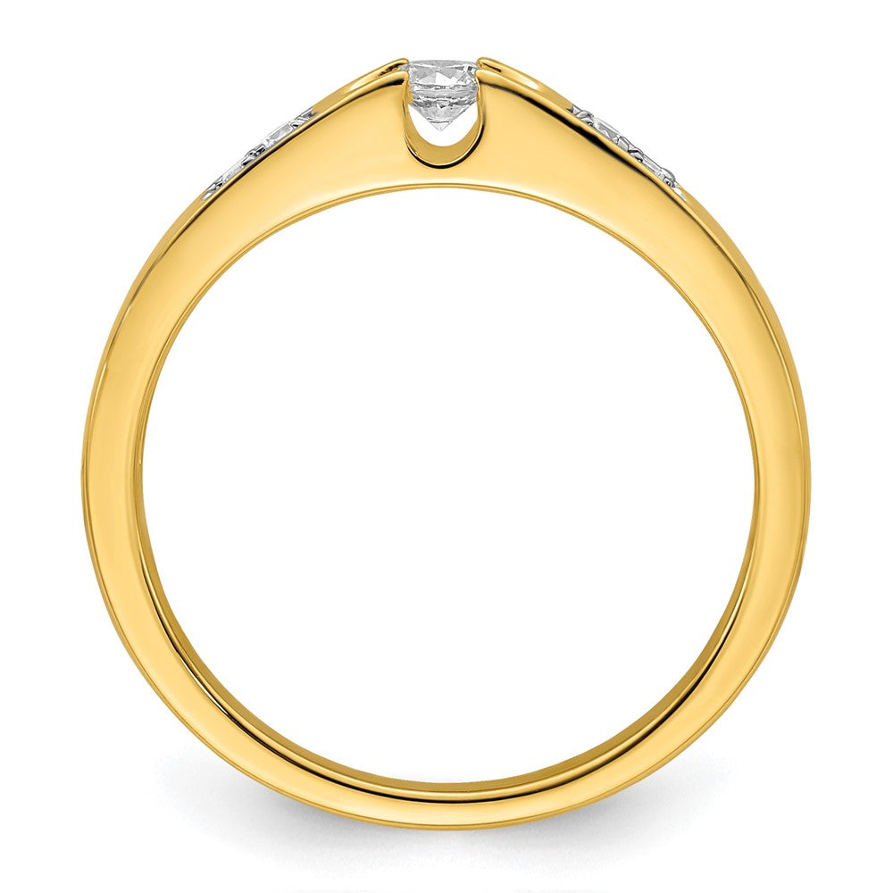 14K Gelbgold Verlobungsring mit Petite-Fassung und Labor-gezüchteten Diamanten VS/SI+ G+
