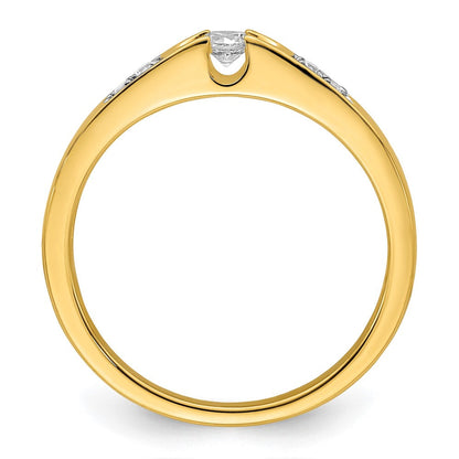 14K Gelbgold Verlobungsring mit Petite-Fassung und Labor-gezüchteten Diamanten VS/SI+ G+