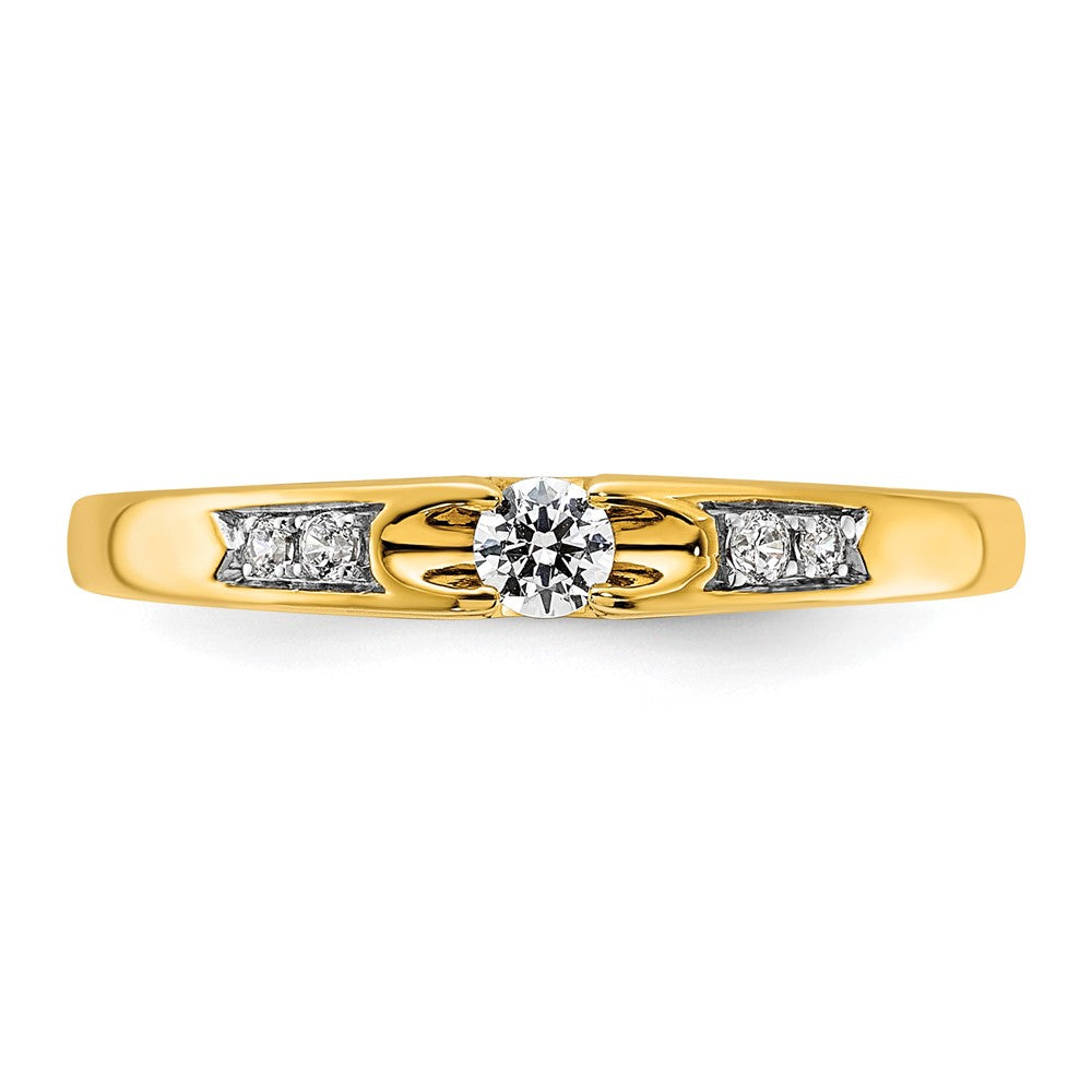 14K Gelbgold Verlobungsring mit Petite-Fassung und Labor-gezüchteten Diamanten VS/SI+ G+