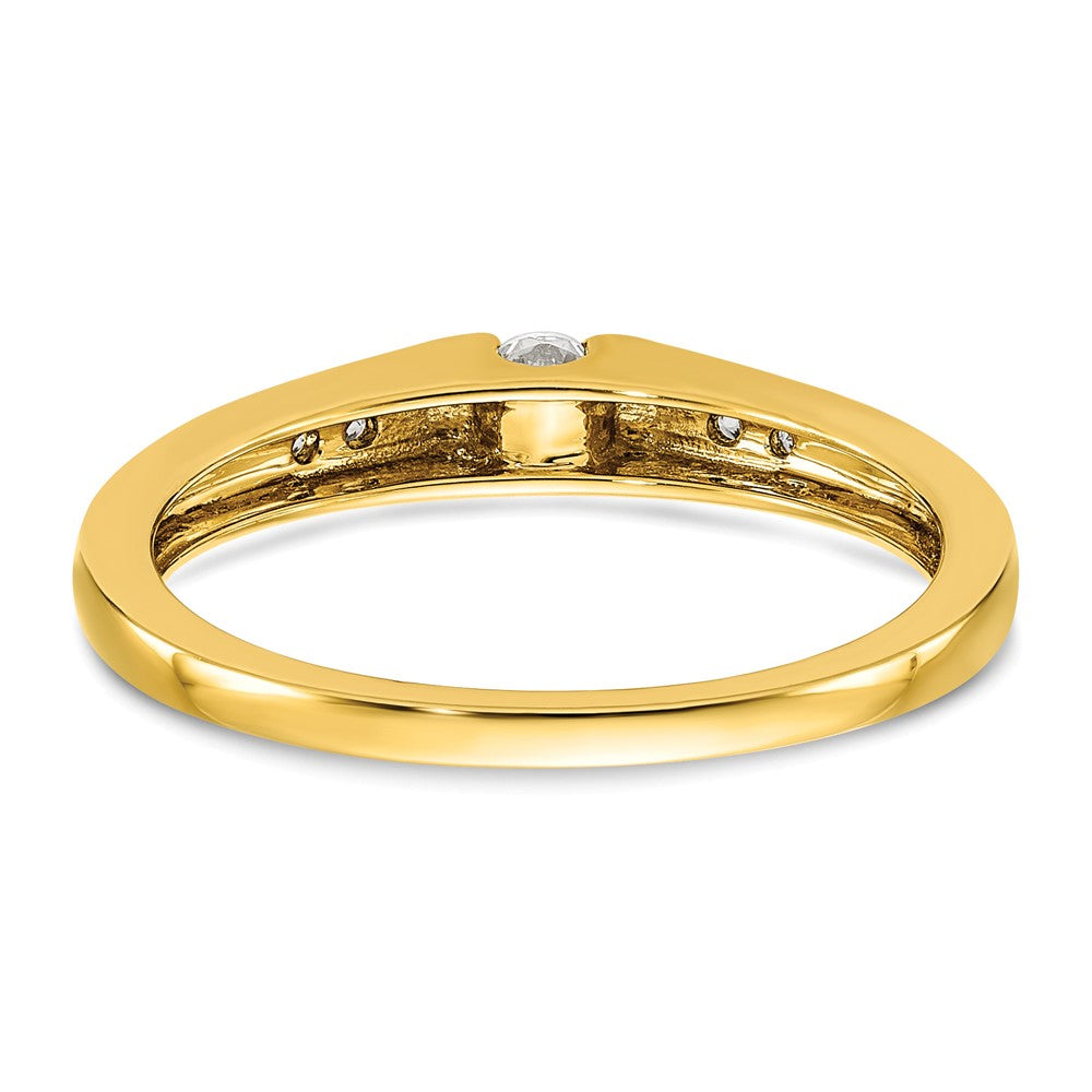 14K Gelbgold Verlobungsring mit Petite-Fassung und Labor-gezüchteten Diamanten VS/SI+ G+