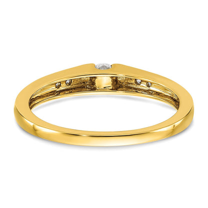 14K Gelbgold Verlobungsring mit Petite-Fassung und Labor-gezüchteten Diamanten VS/SI+ G+
