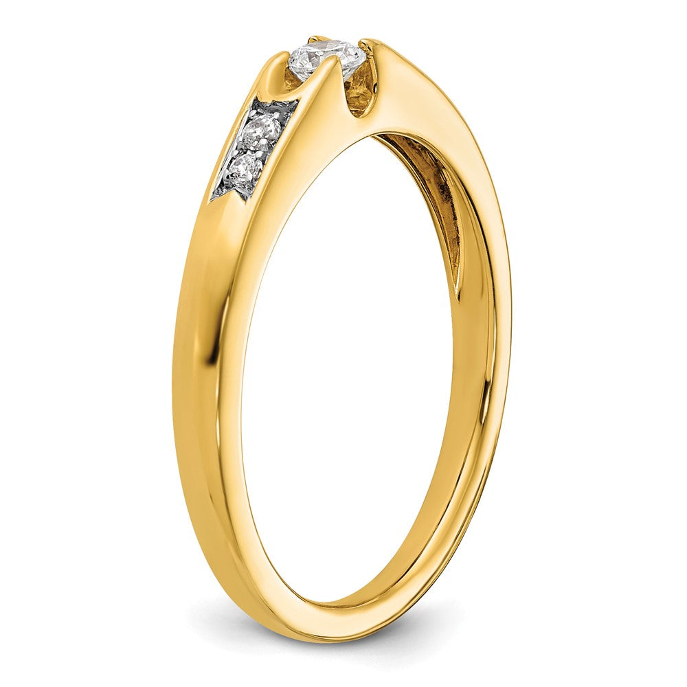 14K Gelbgold Verlobungsring mit Petite-Fassung und Labor-gezüchteten Diamanten VS/SI+ G+