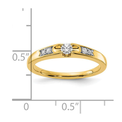 14K Gelbgold Verlobungsring mit Petite-Fassung und Labor-gezüchteten Diamanten VS/SI+ G+