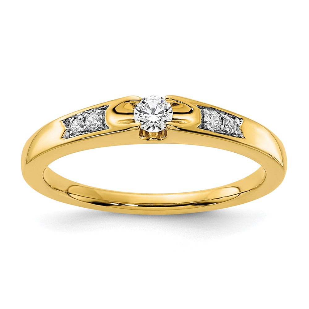 14K Gelbgold Verlobungsring mit Petite-Fassung und Labor-gezüchteten Diamanten VS/SI+ G+