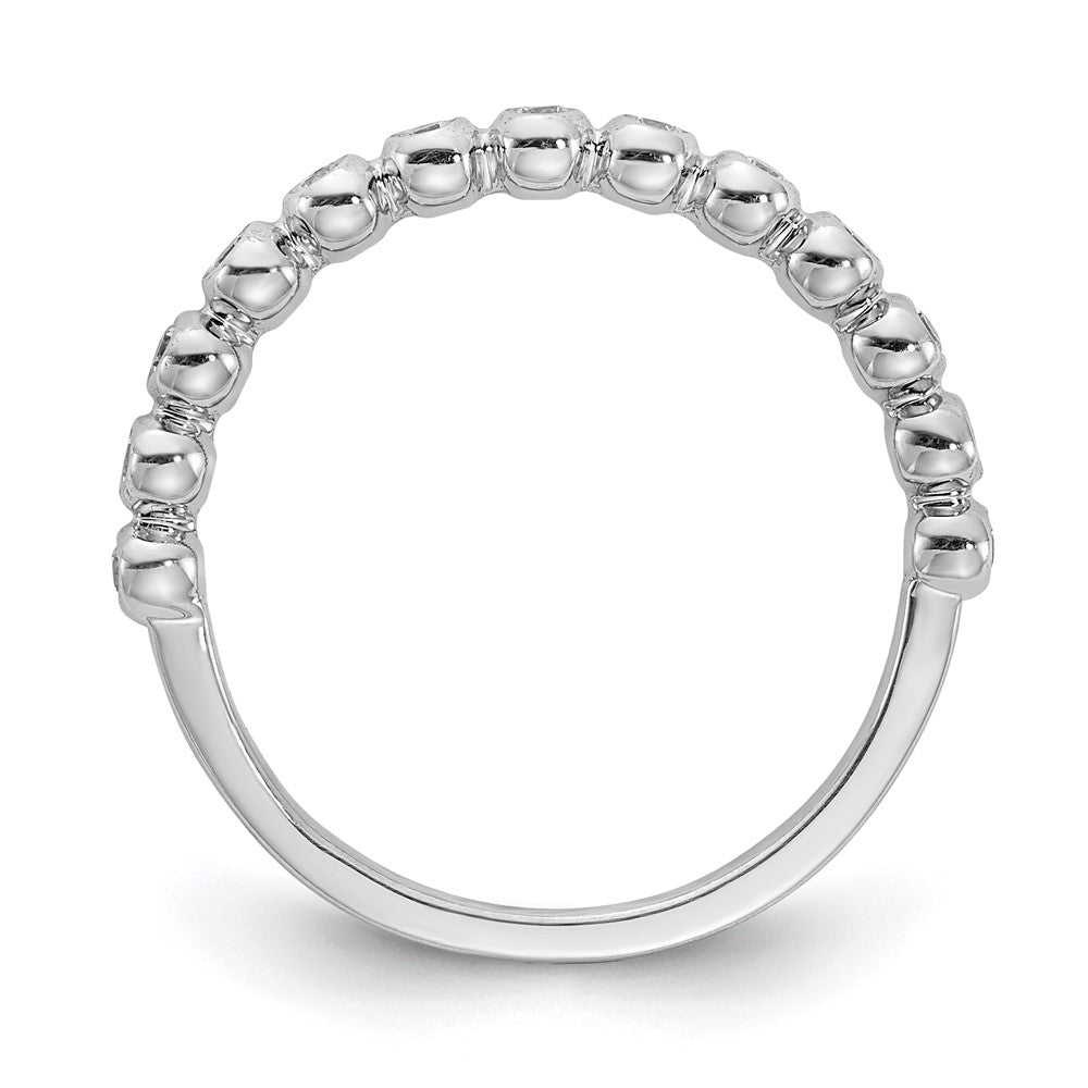 14K Weißgold Ehering mit echten Diamanten