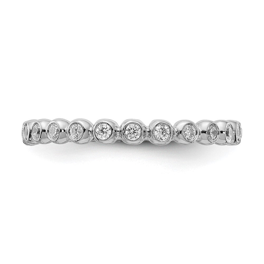 14K Weißgold Ehering mit echten Diamanten
