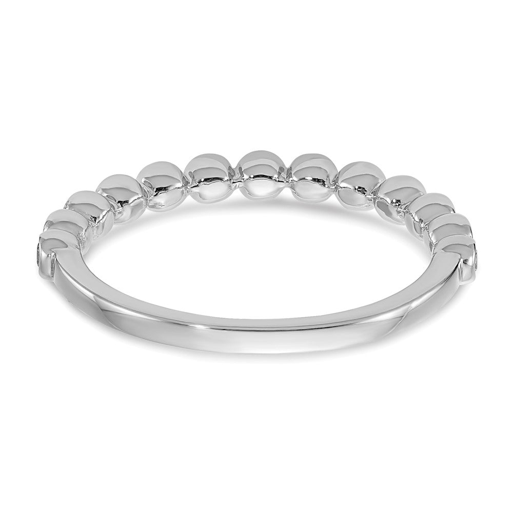 14K Weißgold Ehering mit echten Diamanten